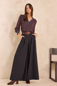 Picture of HIGH-WAISTED NAVY PALAZZO PANTS LUCE